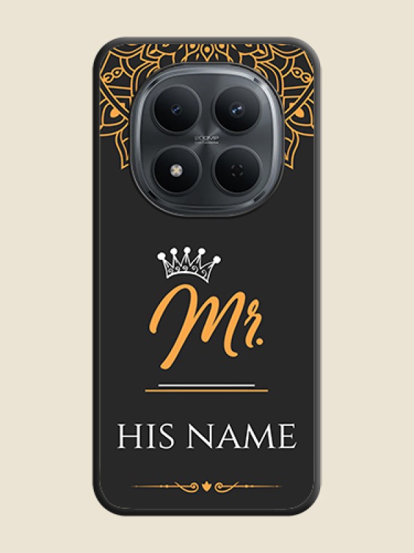 Custom Mr Name with Floral Design On Space Black Custom Soft Matte Mobile Back Cover - Poco M8 5G - alternate view