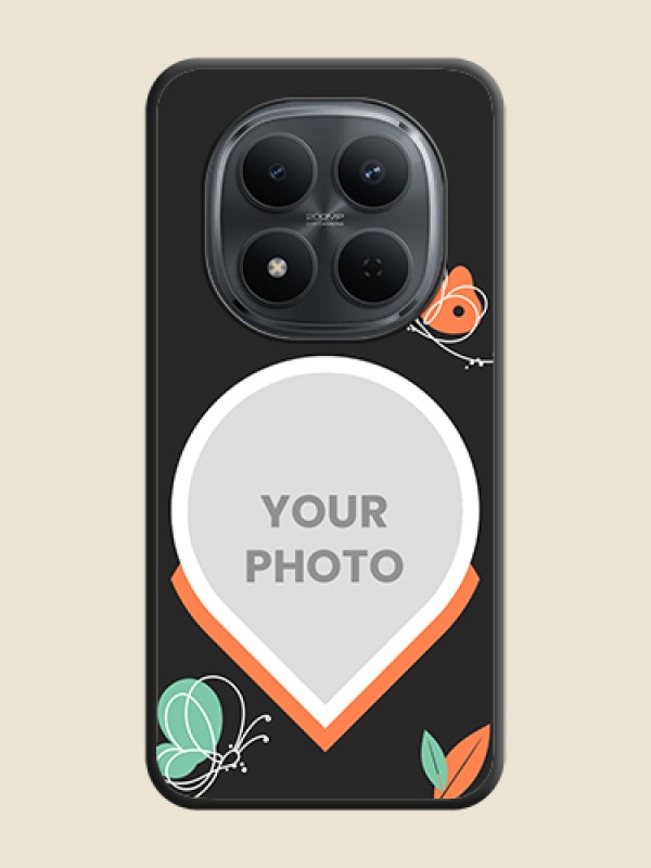 Custom Upload Pic With Simple Butterly Design On Space Black Custom Soft Matte Mobile Back Cover - Poco M8 5G - alternate view