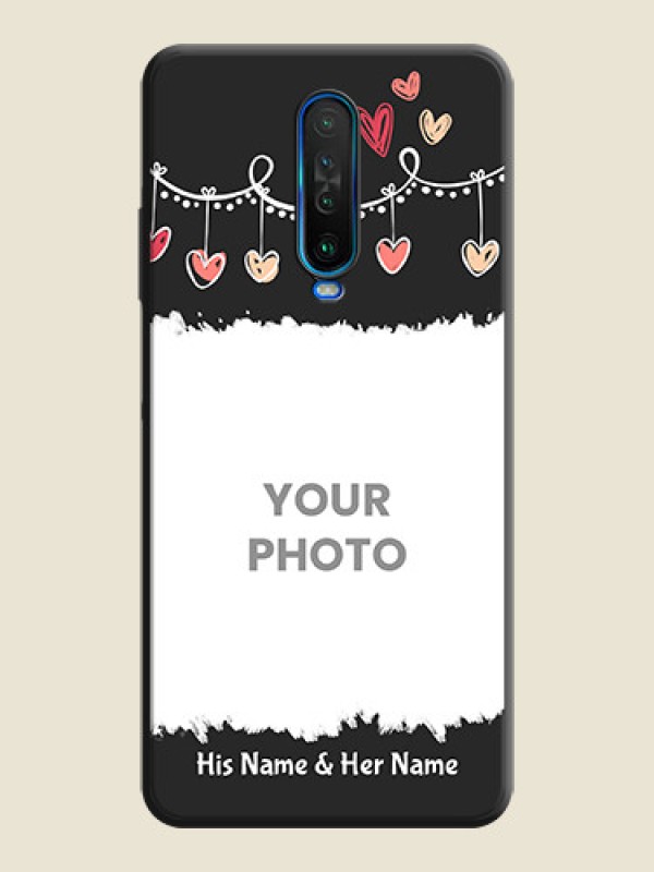 Custom Pink Love Hangings with Name on Space Black Custom Soft Matte Phone Cases - Poco X2 - alternate view