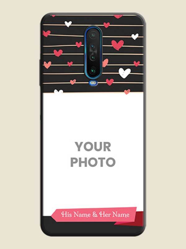 Custom Love Pattern with Name on Pink Ribbon  - Photo on Space Black Soft Matte Back Cover - Poco X2 - alternate view