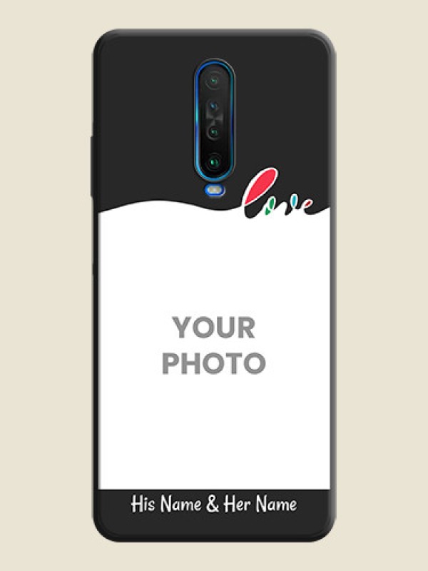 Custom Fall in Love Pattern with Picture - Photo on Space Black Soft Matte Mobile Case - Poco X2 - alternate view