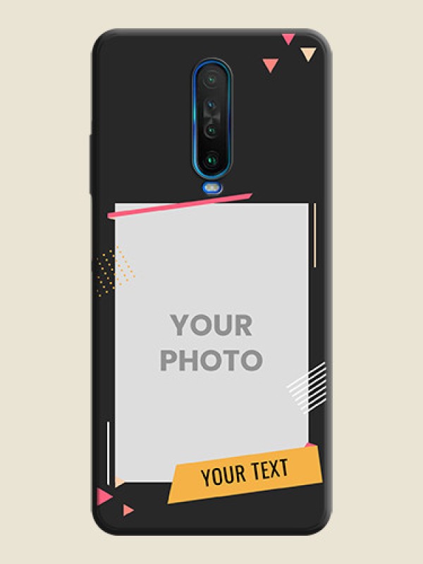 Custom Photo Frame with Triangle Small Dots - Photo on Space Black Soft Matte Back Cover - Poco X2 - alternate view