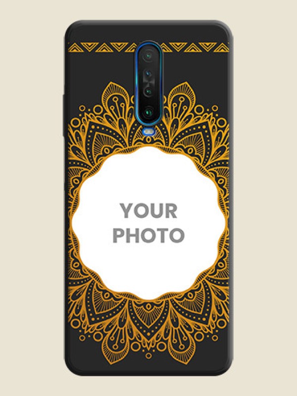 Custom Round Image with Floral Design - Photo on Space Black Soft Matte Mobile Cover - Poco X2 - alternate view