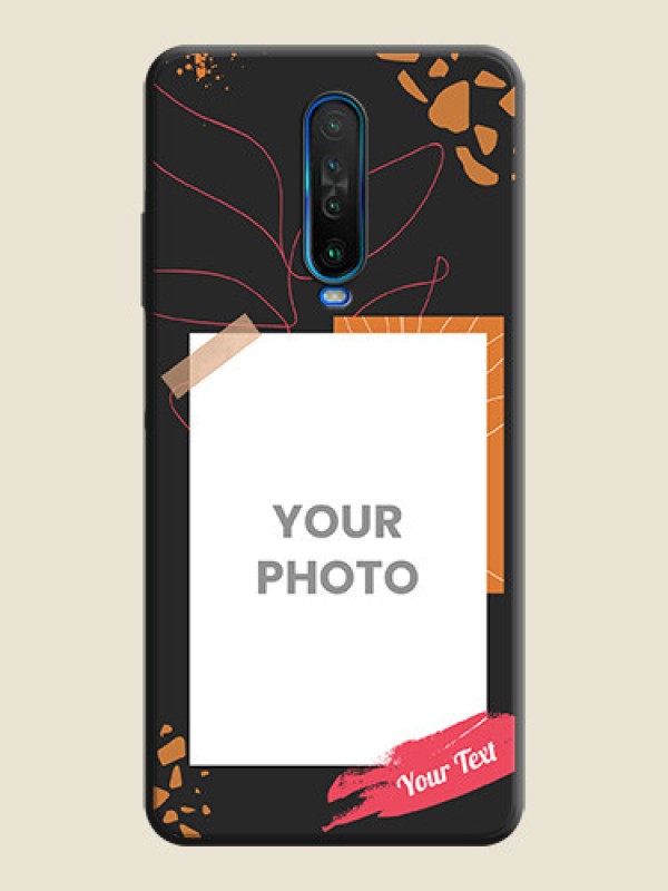 Custom Orange Photo Frame on Space Black Custom Soft Matte Phone Back Cover - Poco X2 - alternate view