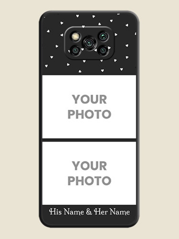 Custom Miniature Love Symbols with Name on Space Black Custom Soft Matte Back Cover - Poco X3 Pro - alternate view