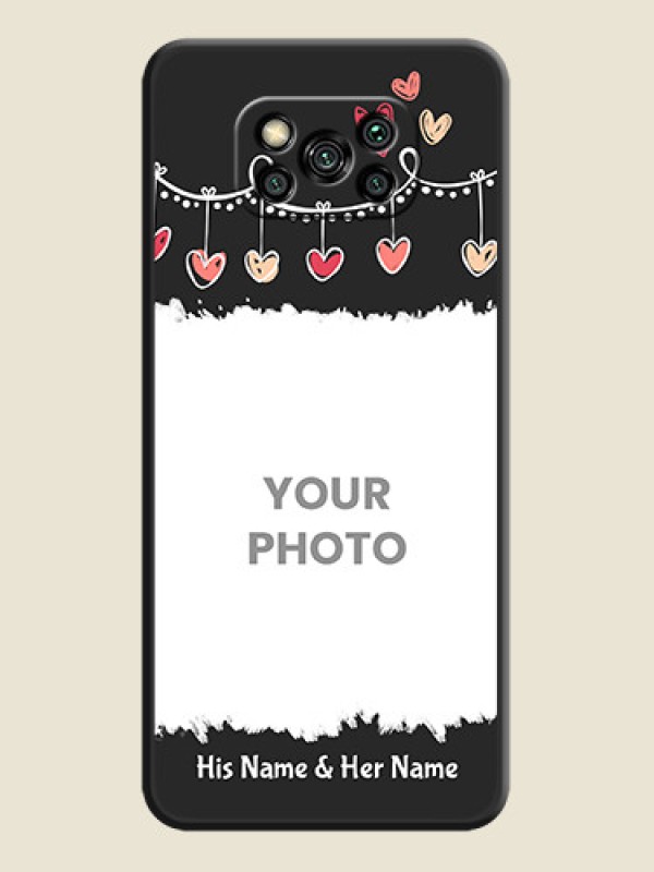 Custom Pink Love Hangings with Name on Space Black Custom Soft Matte Phone Cases - Poco X3 Pro - alternate view