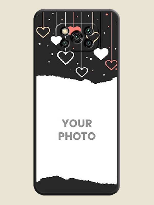 Custom Love Hangings with Splash Wave Picture on Space Black Custom Soft Matte Phone Back Cover - Poco X3 Pro - alternate view
