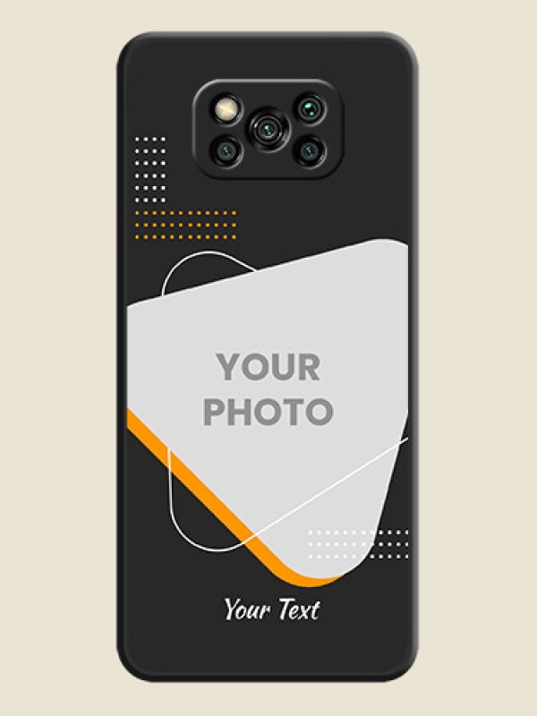 Custom Yellow Triangle on Photo on Space Black Soft Matte Phone Cover - Poco X3 Pro - alternate view