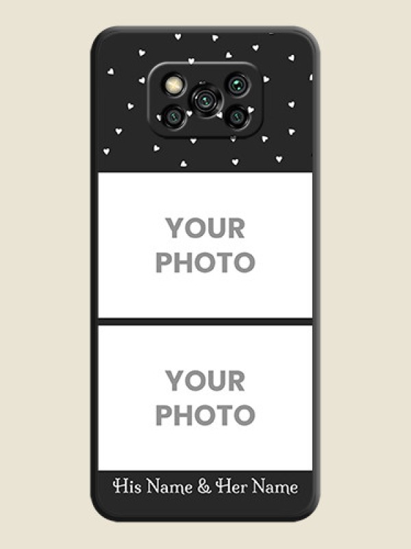 Custom Miniature Love Symbols with Name on Space Black Custom Soft Matte Back Cover - Poco X3 - alternate view
