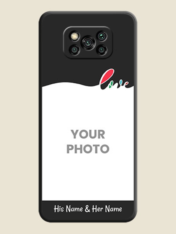 Custom Fall in Love Pattern with Picture on Photo on Space Black Soft Matte Mobile Case - Poco X3 - alternate view