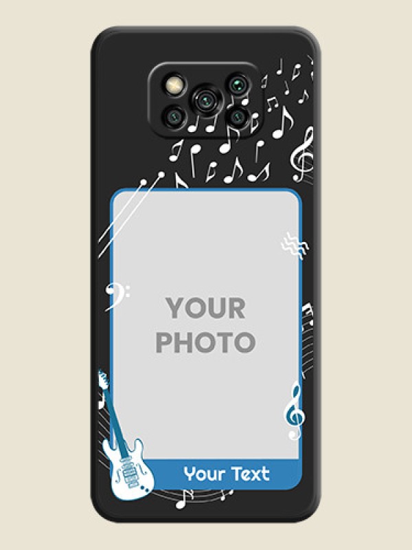 Custom Musical Theme Design with Text on Photo on Space Black Soft Matte Mobile Case - Poco X3 - alternate view