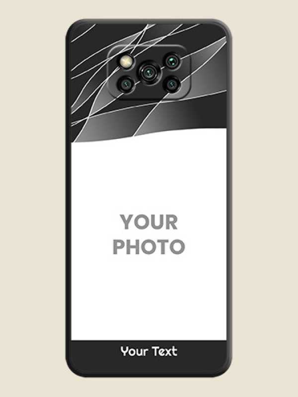 Custom Mixed Wave Lines on Photo on Space Black Soft Matte Mobile Cover - Poco X3 - alternate view