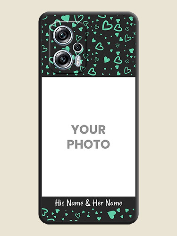 Custom Sea Green Indefinite Love Pattern on Photo on Space Black Soft Matte Mobile Cover - Poco X4 Gt 5G - alternate view