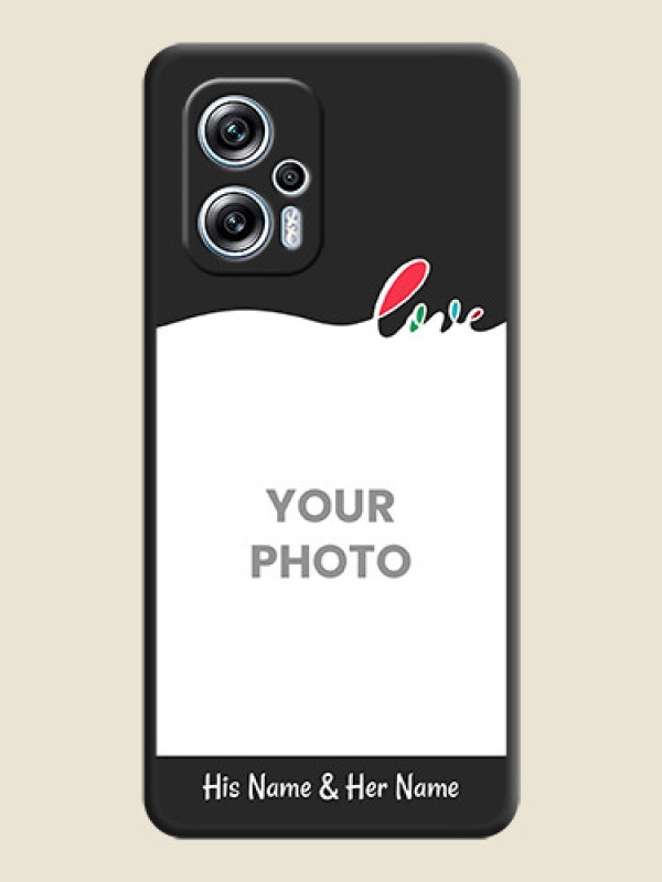 Custom Fall in Love Pattern with Picture on Photo on Space Black Soft Matte Mobile Case - Poco X4 Gt 5G - alternate view