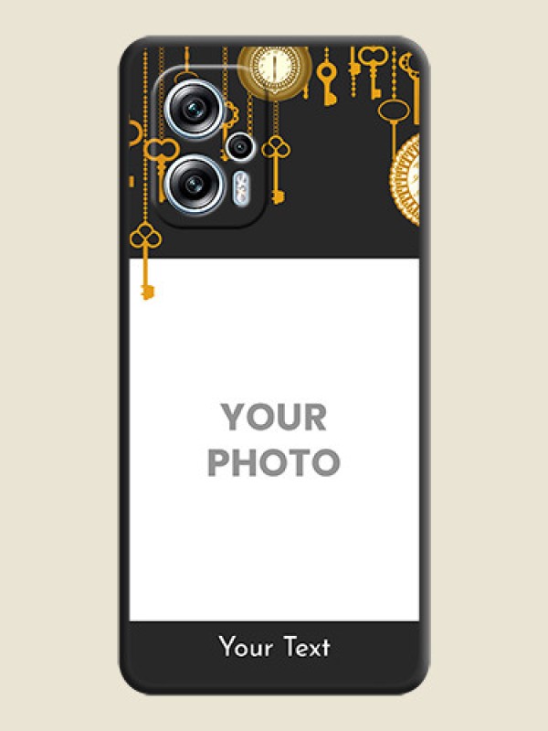 Custom Decorative Design with Text on Space Black Custom Soft Matte Back Cover - Poco X4 Gt 5G - alternate view