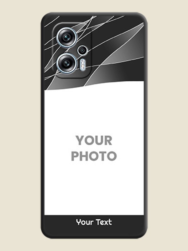 Custom Mixed Wave Lines on Photo on Space Black Soft Matte Mobile Cover - Poco X4 Gt 5G - alternate view