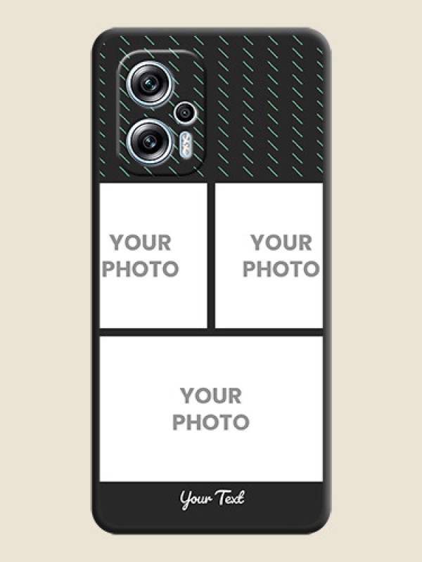 Custom Cross Dotted Pattern with 2 Image Holder  on Personalised Space Black Soft Matte Cases - Poco X4 Gt 5G - alternate view