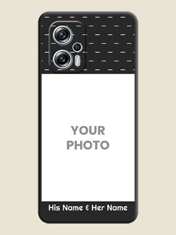 Custom Line Pattern Design with Text on Space Black Custom Soft Matte Phone Back Cover - Poco X4 Gt 5G - alternate view