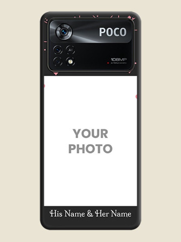 Custom Pink Love Hangings with Text on Space Black Custom Soft Matte Back Cover - Poco X4 Pro 5G - alternate view