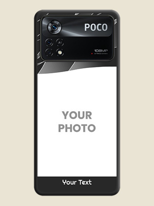Custom Mixed Wave Lines on Photo on Space Black Soft Matte Mobile Cover - Poco X4 Pro 5G - alternate view