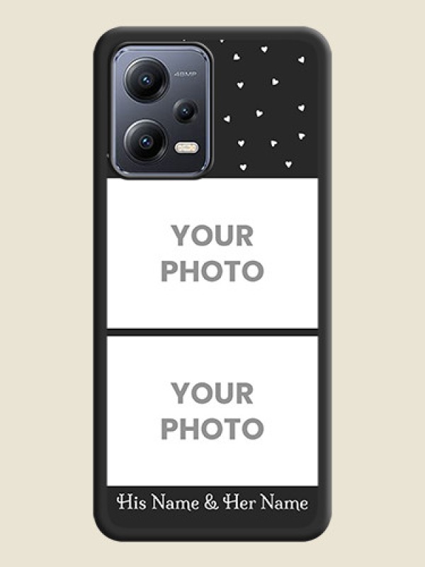 Custom Miniature Love Symbols with Name on Space Black Custom Soft Matte Back Cover - Poco X5 5G - alternate view