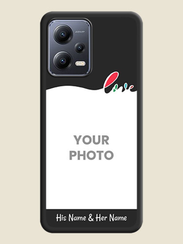 Custom Fall in Love Pattern with Picture on Photo on Space Black Soft Matte Mobile Case - Poco X5 5G - alternate view