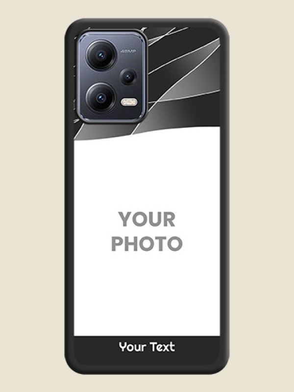 Custom Mixed Wave Lines on Photo on Space Black Soft Matte Mobile Cover - Poco X5 5G - alternate view