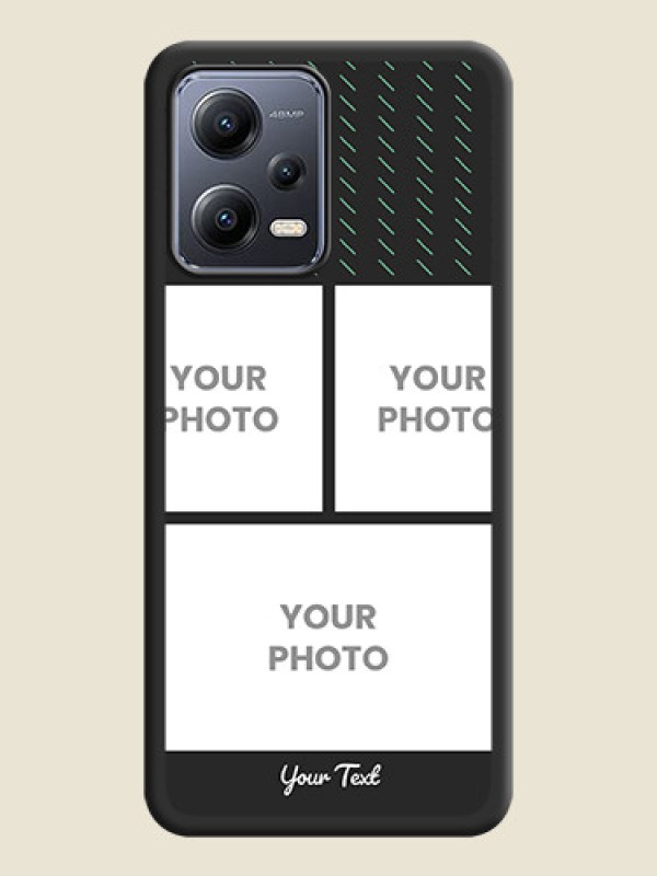 Custom Cross Dotted Pattern with 2 Image Holder  on Personalised Space Black Soft Matte Cases - Poco X5 5G - alternate view