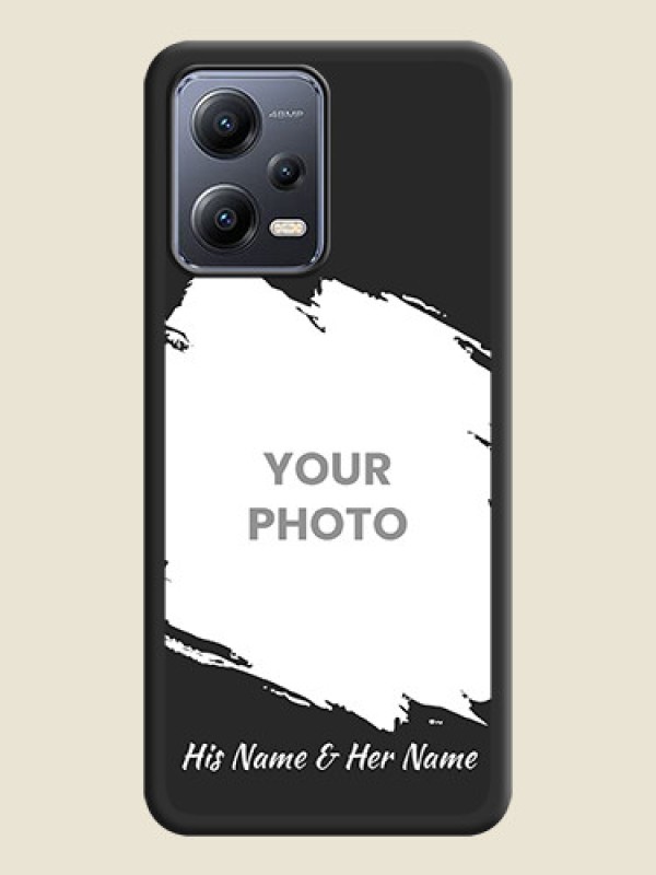 Custom Grunge Brush Strokes on Photo on Space Black Soft Matte Back Cover - Poco X5 5G - alternate view