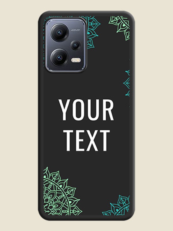 Custom Your Name with Floral Design on Space Black Custom Soft Matte Back Cover - Poco X5 5G - alternate view
