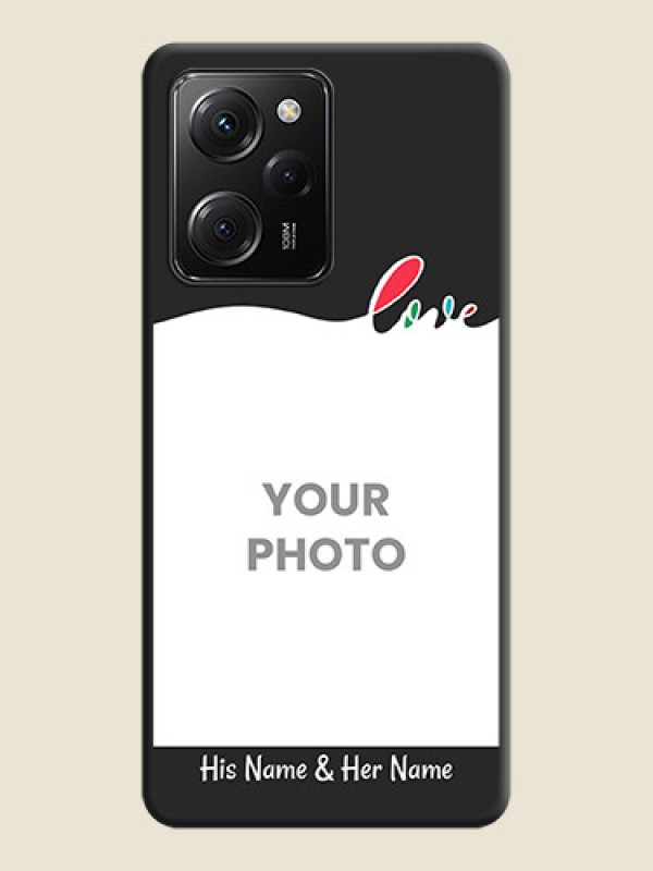 Custom Fall in Love Pattern with Picture - Photo on Space Black Soft Matte Mobile Case -Poco X5 Pro 5G - alternate view