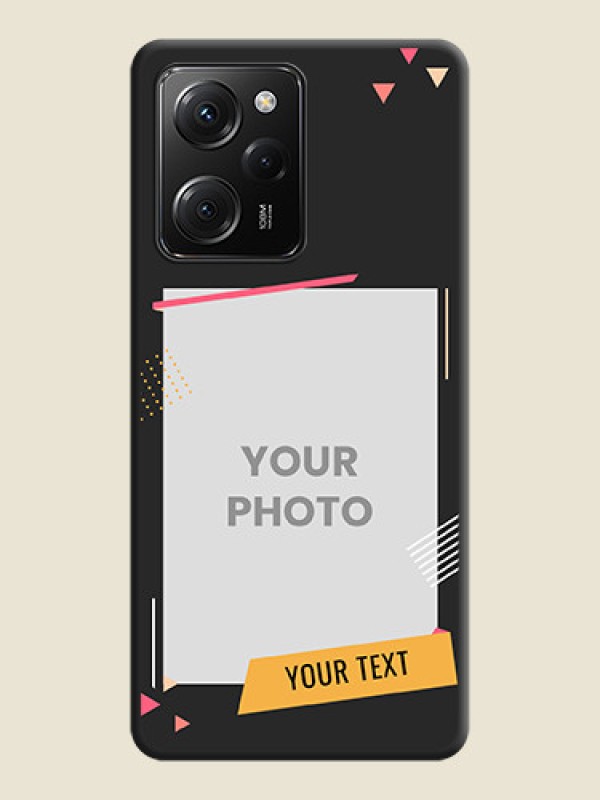 Custom Photo Frame with Triangle Small Dots - Photo on Space Black Soft Matte Back Cover -Poco X5 Pro 5G - alternate view