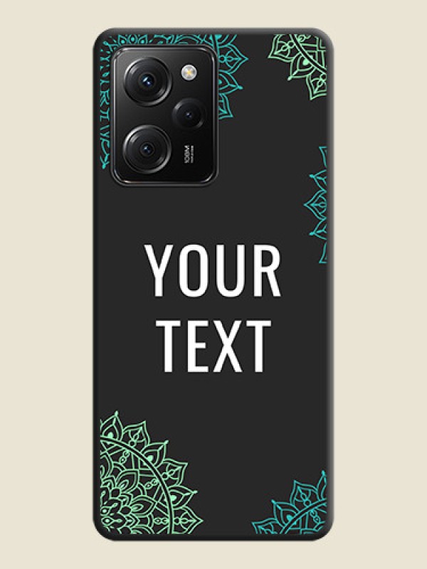 Custom Your Name with Floral Design on Space Black Custom Soft Matte Back Cover -Poco X5 Pro 5G - alternate view