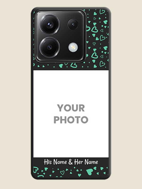 Custom Sea Green Indefinite Love Pattern - Photo on Space Black Soft Matte Mobile Cover - Poco X6 5G - alternate view