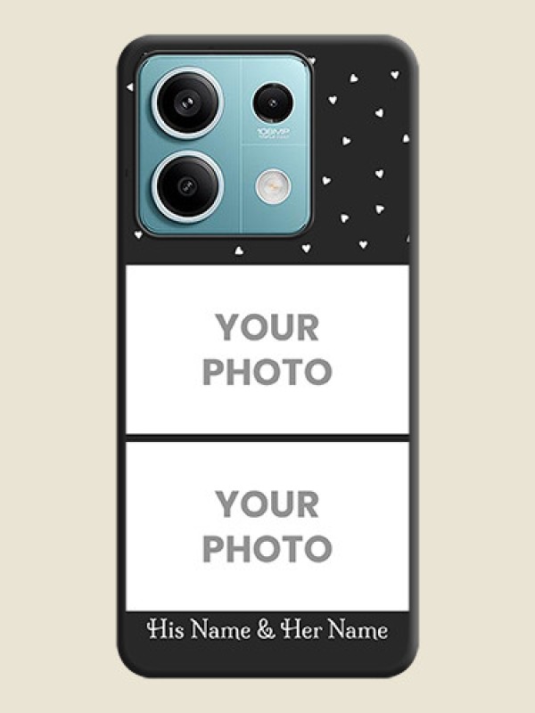 Custom Miniature Love Symbols with Name on Space Black Custom Soft Matte Back Cover - Poco X6 Neo 5G - alternate view
