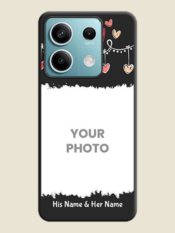 Custom Pink Love Hangings with Name on Space Black Custom Soft Matte Phone Cases - Poco X6 Neo 5G - alternate view