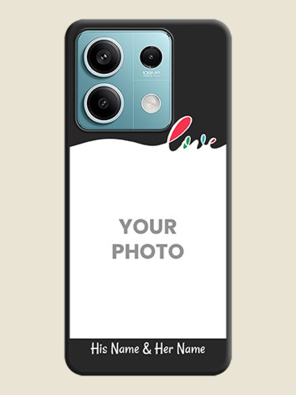 Custom Fall in Love Pattern with Picture - Photo on Space Black Soft Matte Mobile Case - Poco X6 Neo 5G - alternate view