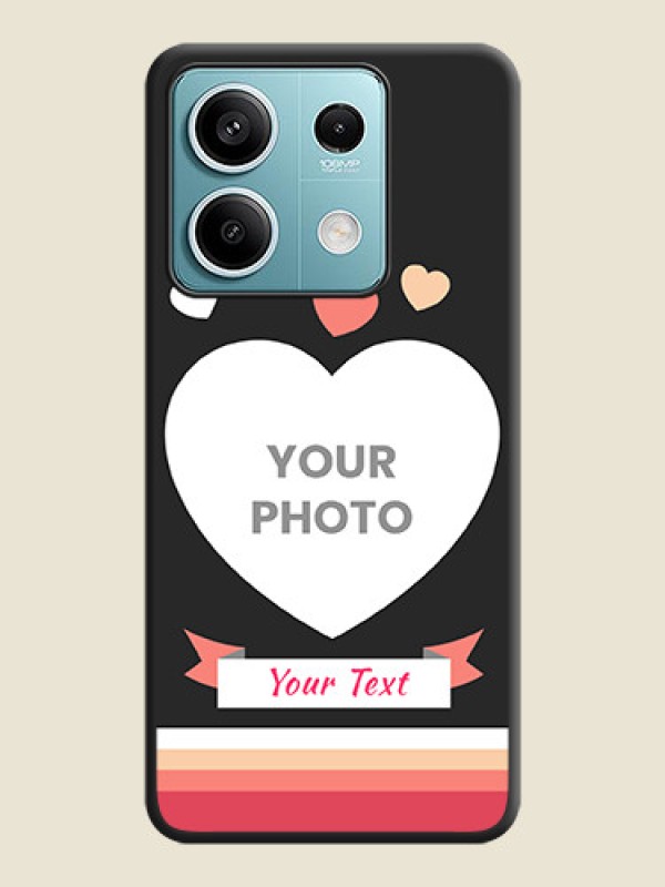 Custom Love Shaped Photo with Colorful Stripes on Personalised Space Black Soft Matte Cases - Poco X6 Neo 5G - alternate view