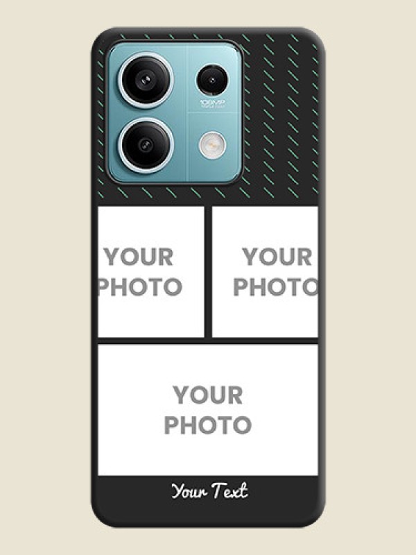Custom Cross Dotted Pattern with 2 Image Holder on Personalised Space Black Soft Matte Cases - Poco X6 Neo 5G - alternate view