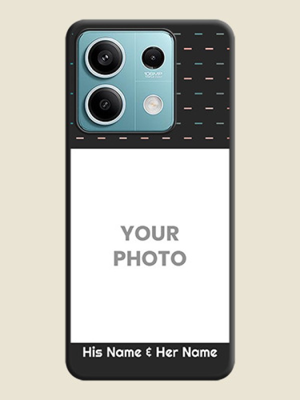 Custom Line Pattern Design with Text on Space Black Custom Soft Matte Phone Back Cover - Poco X6 Neo 5G - alternate view
