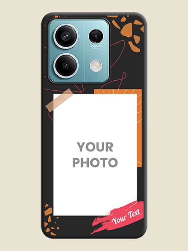 Custom Orange Photo Frame on Space Black Custom Soft Matte Phone Back Cover - Poco X6 Neo 5G - alternate view
