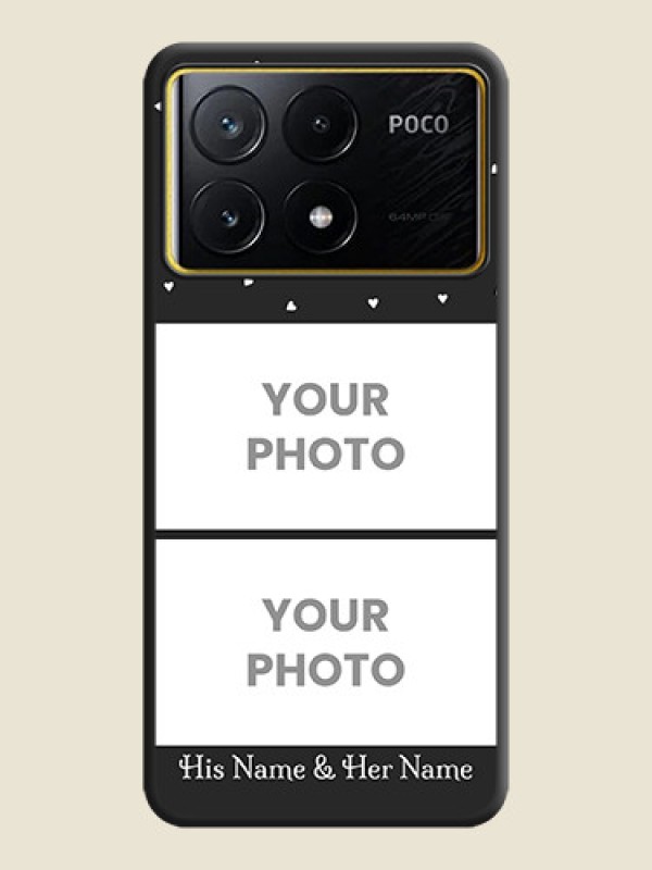Custom Miniature Love Symbols with Name on Space Black Custom Soft Matte Back Cover - Poco X6 Pro 5G - alternate view