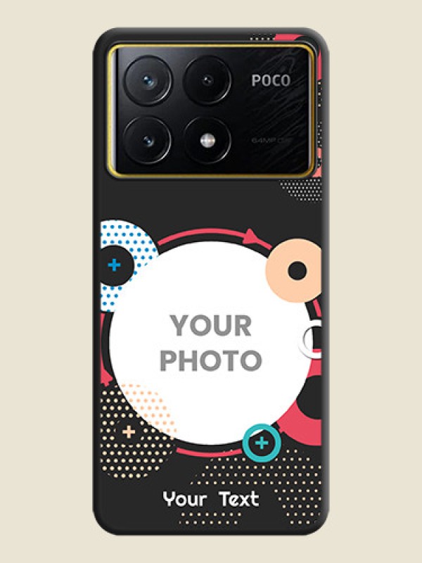 Custom Multicoloured Round Image on Personalised Space Black Soft Matte Cases - Poco X6 Pro 5G - alternate view