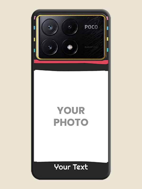 Custom Multicolor Lines with Image on Space Black Personalized Soft Matte Phone Covers - Poco X6 Pro 5G - alternate view