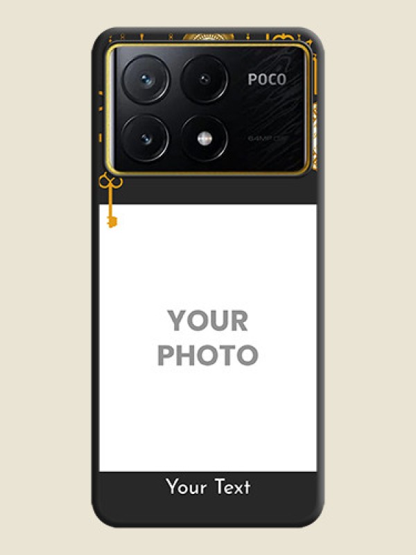 Custom Decorative Design with Text on Space Black Custom Soft Matte Back Cover - Poco X6 Pro 5G - alternate view