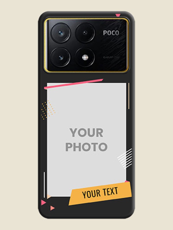 Custom Photo Frame with Triangle Small Dots - Photo on Space Black Soft Matte Back Cover - Poco X6 Pro 5G - alternate view