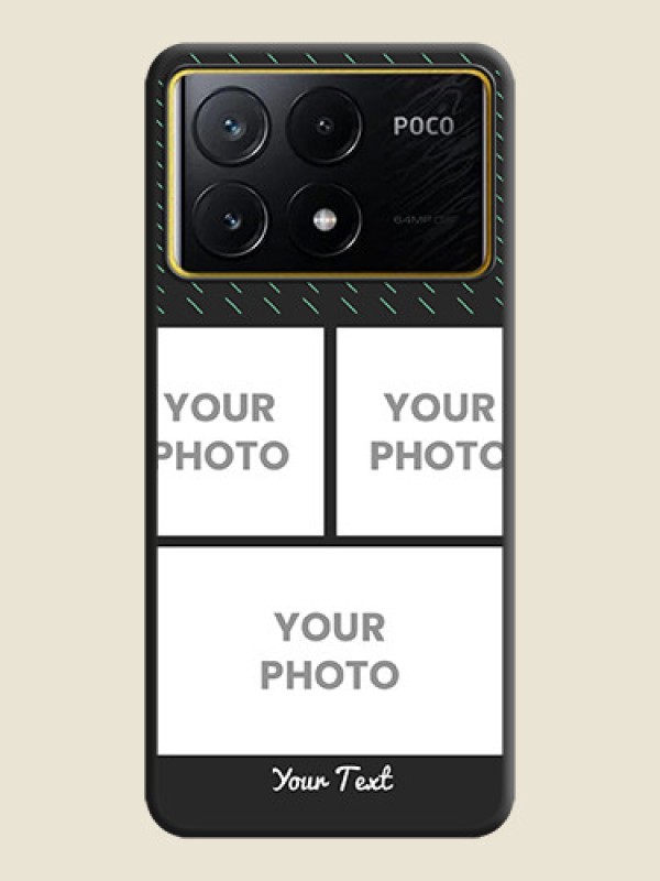 Custom Cross Dotted Pattern with 2 Image Holder on Personalised Space Black Soft Matte Cases - Poco X6 Pro 5G - alternate view