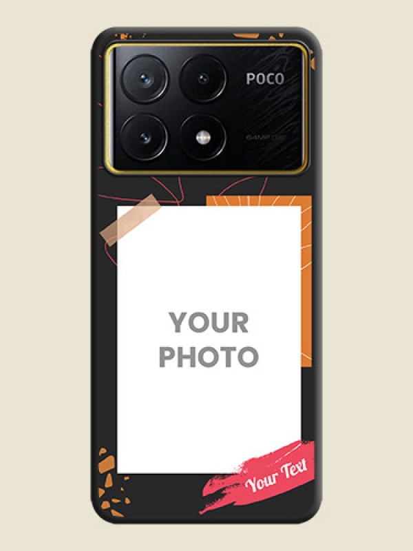 Custom Orange Photo Frame on Space Black Custom Soft Matte Phone Back Cover - Poco X6 Pro 5G - alternate view
