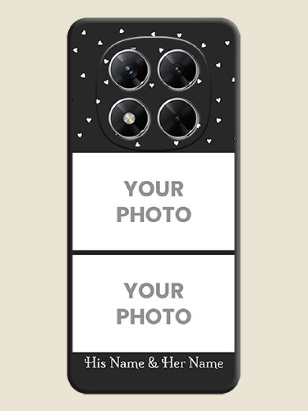 Custom Miniature Love Symbols with Name On Space Black Custom Soft Matte Mobile Back Cover - Poco X7 5G - alternate view