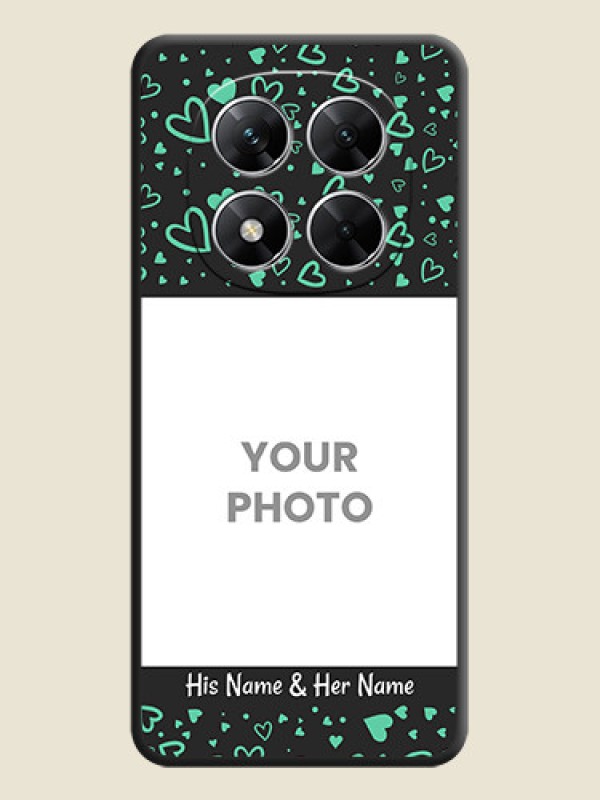 Custom Sea Green Indefinite Love Pattern on Photo On Space Black Custom Soft Matte Mobile Back Cover - Poco X7 5G - alternate view